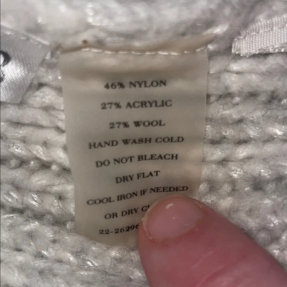 Ann Taylor Mixed Cable Knit Sweater with 3/4 sleeves  - Light Gray - Medium